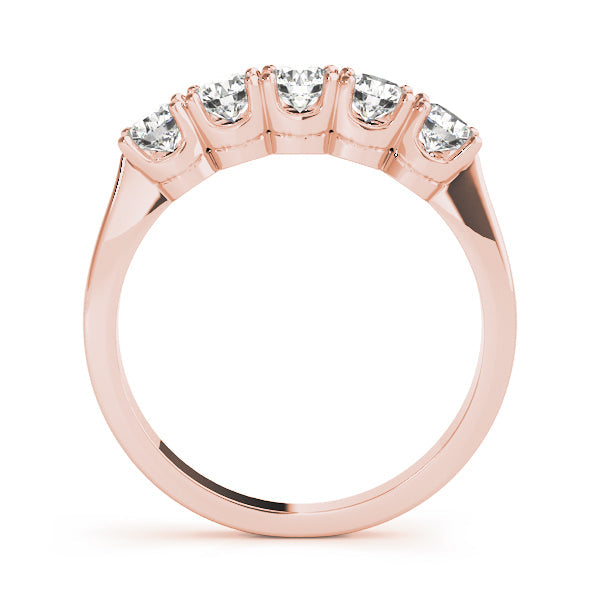 5-Stone Half Eternity Ring in Gold & Platinum