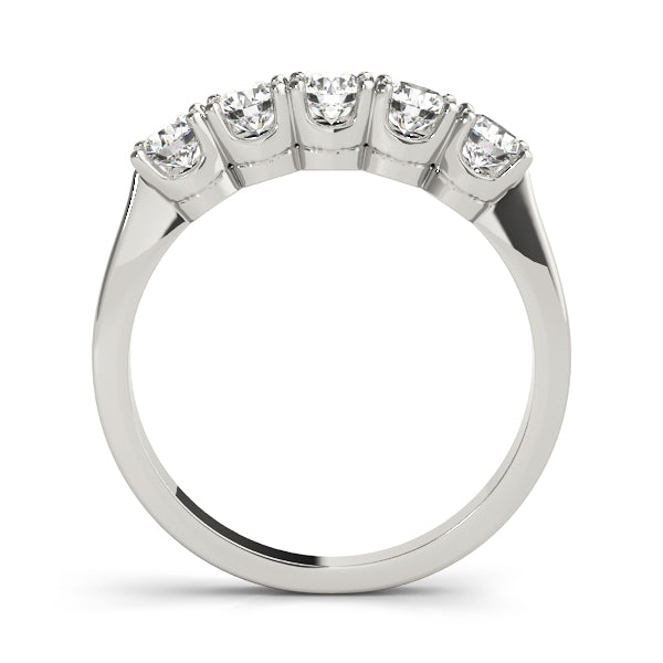 5-Stone Half Eternity Ring in Gold & Platinum