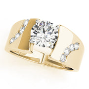 Vintage-Inspired Remounts Round Diamond Engagement Ring in 10K/14K gold and platinum with certified lab-grown or natural diamonds