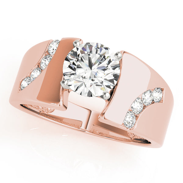 Vintage-Inspired Remounts Round Diamond Engagement Ring in 10K/14K gold and platinum with certified lab-grown or natural diamonds