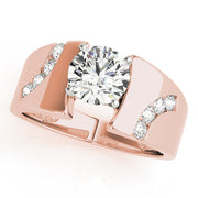 Vintage-Inspired Remounts Round Diamond Engagement Ring in 10K/14K gold and platinum with certified lab-grown or natural diamonds