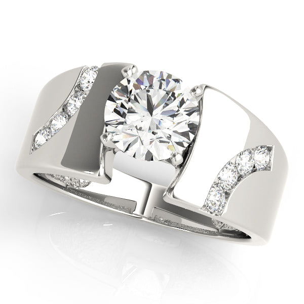 Vintage-Inspired Remounts Round Diamond Engagement Ring in 10K/14K gold and platinum with certified lab-grown or natural diamonds