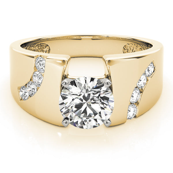 Vintage-Inspired Remounts Round Diamond Engagement Ring in 10K/14K gold and platinum with certified lab-grown or natural diamonds