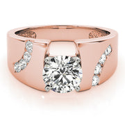 Vintage-Inspired Remounts Round Diamond Engagement Ring in 10K/14K gold and platinum with certified lab-grown or natural diamonds