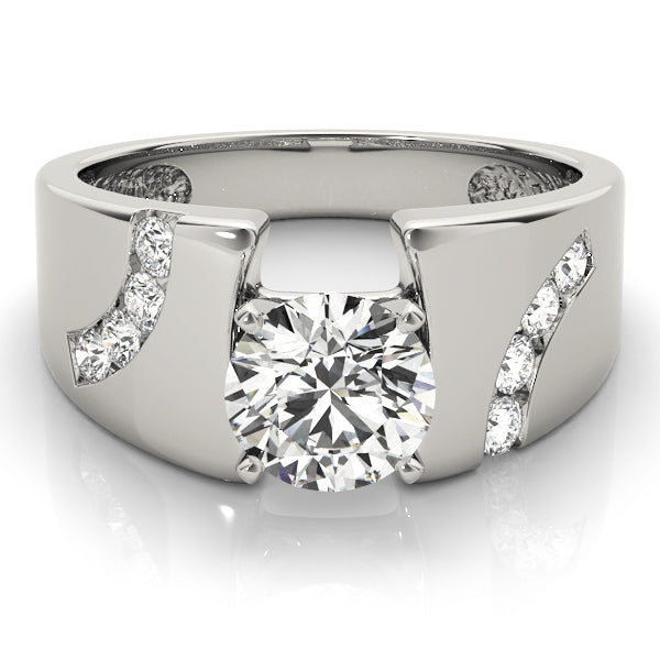 Vintage-Inspired Remounts Round Diamond Engagement Ring in 10K/14K gold and platinum with certified lab-grown or natural diamonds