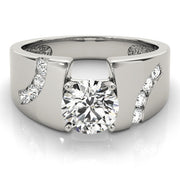 Vintage-Inspired Remounts Round Diamond Engagement Ring in 10K/14K gold and platinum with certified lab-grown or natural diamonds