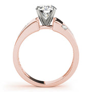 Vintage-Inspired Remounts Round Diamond Engagement Ring in 10K/14K gold and platinum with certified lab-grown or natural diamonds