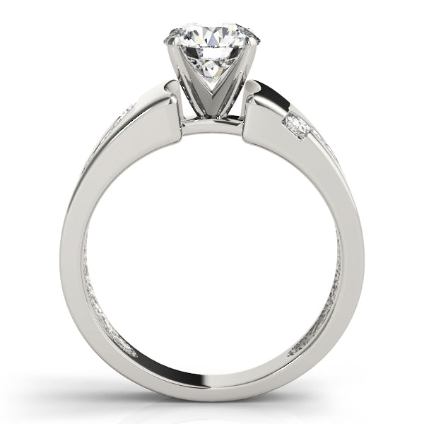 Vintage-Inspired Remounts Round Diamond Engagement Ring in 10K/14K gold and platinum with certified lab-grown or natural diamonds