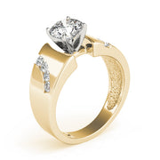 Vintage-Inspired Remounts Round Diamond Engagement Ring in 10K/14K gold and platinum with certified lab-grown or natural diamonds