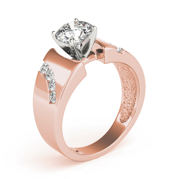 Vintage-Inspired Remounts Round Diamond Engagement Ring in 10K/14K gold and platinum with certified lab-grown or natural diamonds