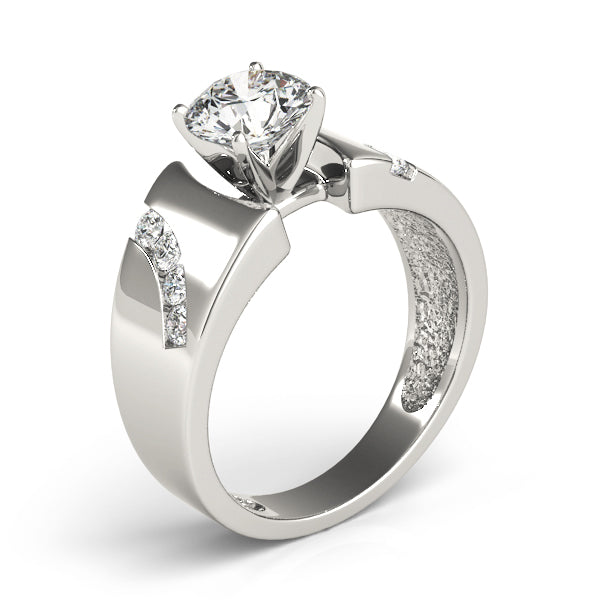 Vintage-Inspired Remounts Round Diamond Engagement Ring in 10K/14K gold and platinum with certified lab-grown or natural diamonds