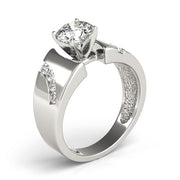 Vintage-Inspired Remounts Round Diamond Engagement Ring in 10K/14K gold and platinum with certified lab-grown or natural diamonds