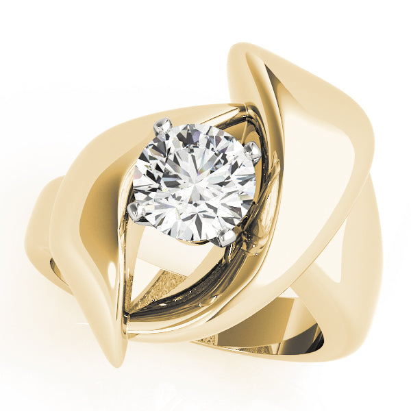 Luxe Solitaires Any Shape Round Diamond Engagement Ring in 10K/14K gold and platinum with certified lab-grown or natural diamonds