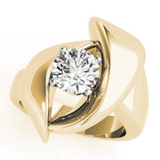 Luxe Solitaires Any Shape Round Diamond Engagement Ring in 10K/14K gold and platinum with certified lab-grown or natural diamonds