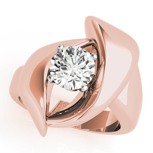 Luxe Solitaires Any Shape Round Diamond Engagement Ring in 10K/14K gold and platinum with certified lab-grown or natural diamonds