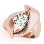 Luxe Solitaires Any Shape Round Diamond Engagement Ring in 10K/14K gold and platinum with certified lab-grown or natural diamonds