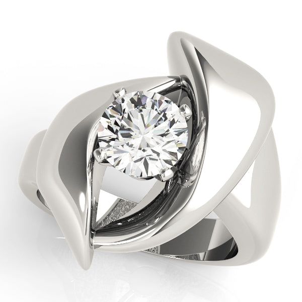 Luxe Solitaires Any Shape Round Diamond Engagement Ring in 10K/14K gold and platinum with certified lab-grown or natural diamonds