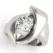 Luxe Solitaires Any Shape Round Diamond Engagement Ring in 10K/14K gold and platinum with certified lab-grown or natural diamonds
