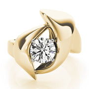 Luxe Solitaires Any Shape Round Diamond Engagement Ring in 10K/14K gold and platinum with certified lab-grown or natural diamonds