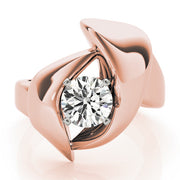 Luxe Solitaires Any Shape Round Diamond Engagement Ring in 10K/14K gold and platinum with certified lab-grown or natural diamonds