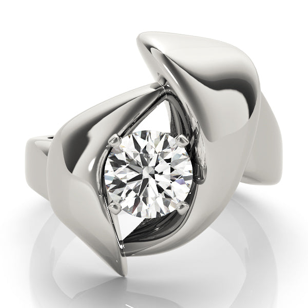 Luxe Solitaires Any Shape Round Diamond Engagement Ring in 10K/14K gold and platinum with certified lab-grown or natural diamonds