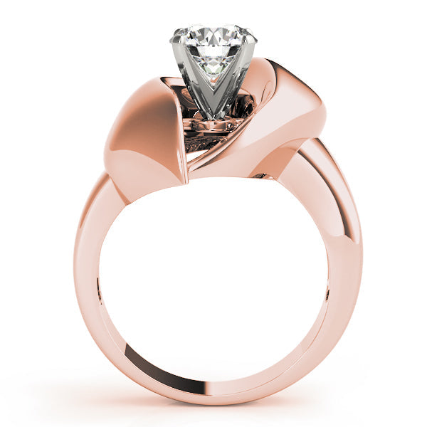 Luxe Solitaires Any Shape Round Diamond Engagement Ring in 10K/14K gold and platinum with certified lab-grown or natural diamonds