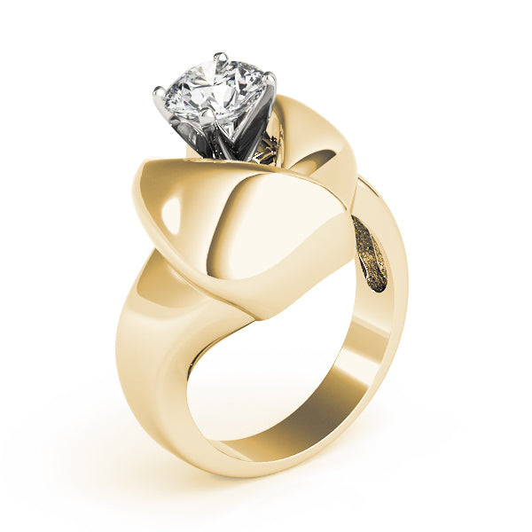 Luxe Solitaires Any Shape Round Diamond Engagement Ring in 10K/14K gold and platinum with certified lab-grown or natural diamonds