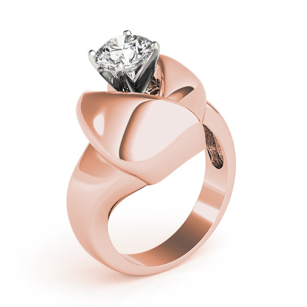 Luxe Solitaires Any Shape Round Diamond Engagement Ring in 10K/14K gold and platinum with certified lab-grown or natural diamonds