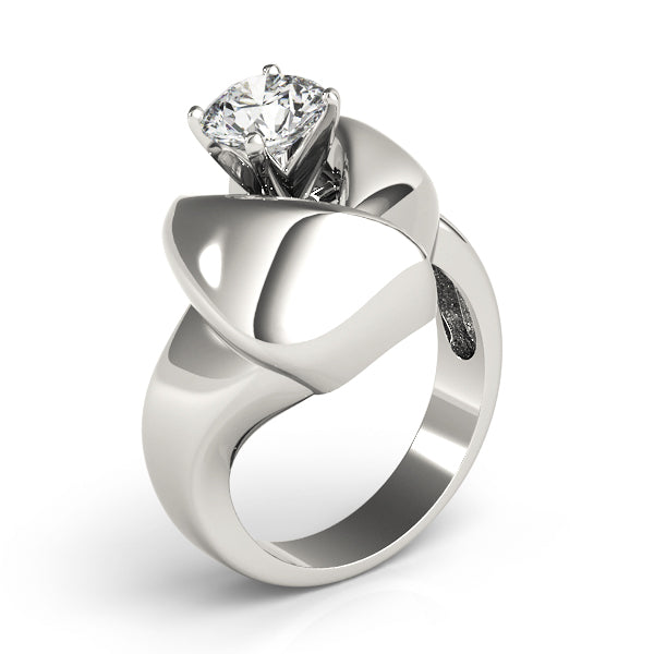 Luxe Solitaires Any Shape Round Diamond Engagement Ring in 10K/14K gold and platinum with certified lab-grown or natural diamonds