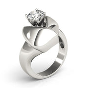 Luxe Solitaires Any Shape Round Diamond Engagement Ring in 10K/14K gold and platinum with certified lab-grown or natural diamonds