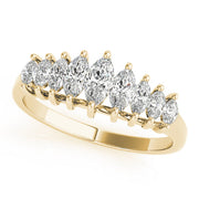Fancy Marquise Half Eternity Ring in 10K/14K gold and platinum with certified lab-grown or natural diamonds