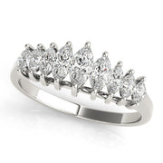 Fancy Marquise Half Eternity Ring in Gold & Platinum