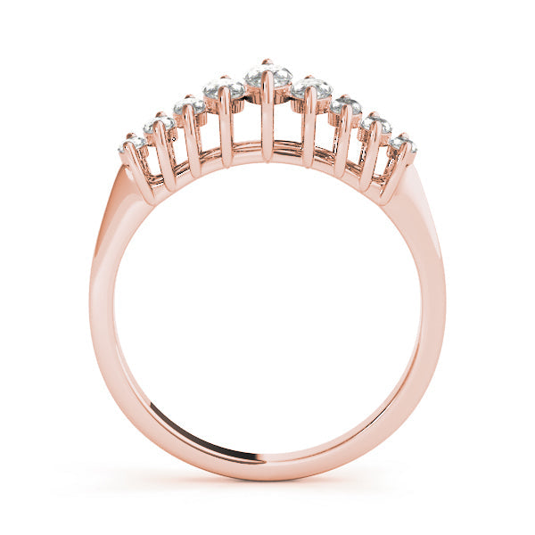 Fancy Marquise Half Eternity Ring in Gold & Platinum