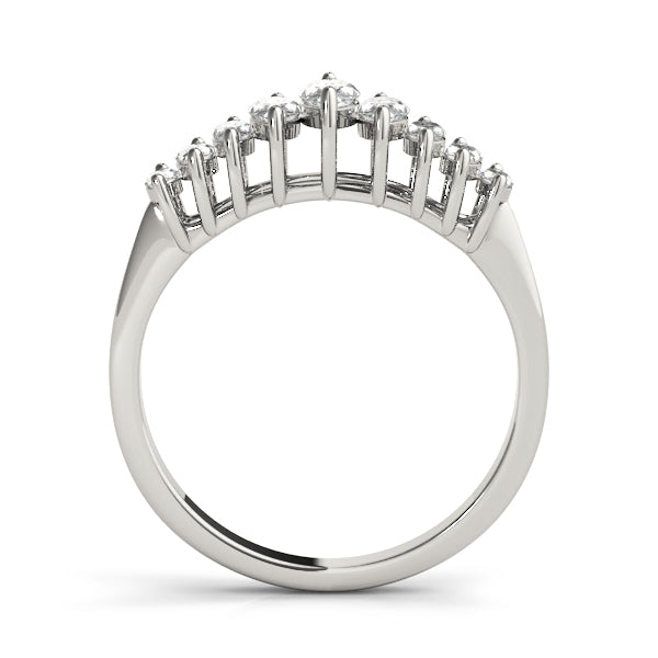 Fancy Marquise Half Eternity Ring in Gold & Platinum