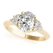 Iconic Color Rings Oval Diamond Engagement Ring in 10K/14K gold and platinum with certified lab-grown or natural diamonds