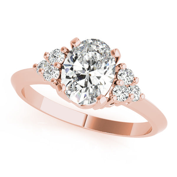 Iconic Color Rings Oval Diamond Engagement Ring in 10K/14K gold and platinum with certified lab-grown or natural diamonds