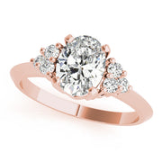 Iconic Color Rings Oval Diamond Engagement Ring in 10K/14K gold and platinum with certified lab-grown or natural diamonds