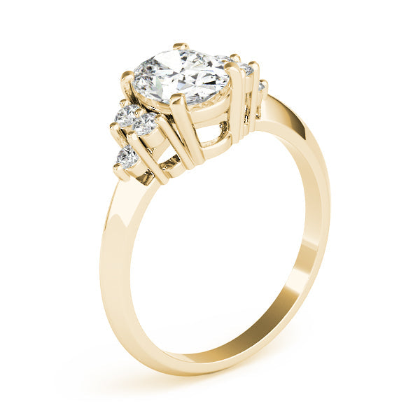 Iconic Color Rings Oval Diamond Engagement Ring in 10K/14K gold and platinum with certified lab-grown or natural diamonds