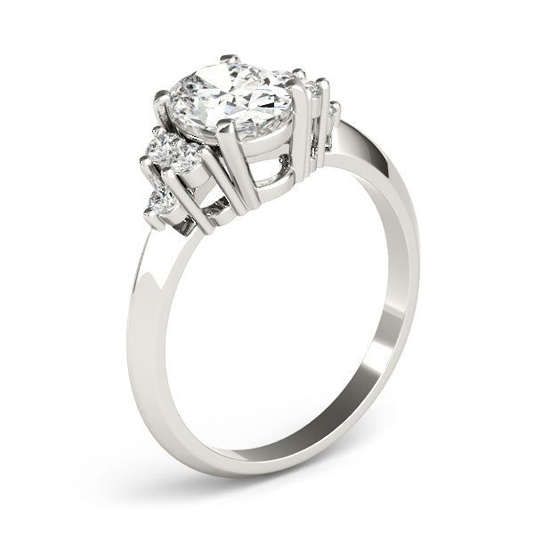 Iconic Color Rings Oval Diamond Engagement Ring in 10K/14K gold and platinum with certified lab-grown or natural diamonds