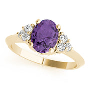 Iconic Color Rings Oval Diamond Engagement Ring in 10K/14K gold and platinum with certified lab-grown or natural diamonds