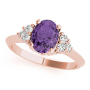 Iconic Color Rings Oval Diamond Engagement Ring in 10K/14K gold and platinum with certified lab-grown or natural diamonds