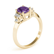 Iconic Color Rings Oval Diamond Engagement Ring in 10K/14K gold and platinum with certified lab-grown or natural diamonds
