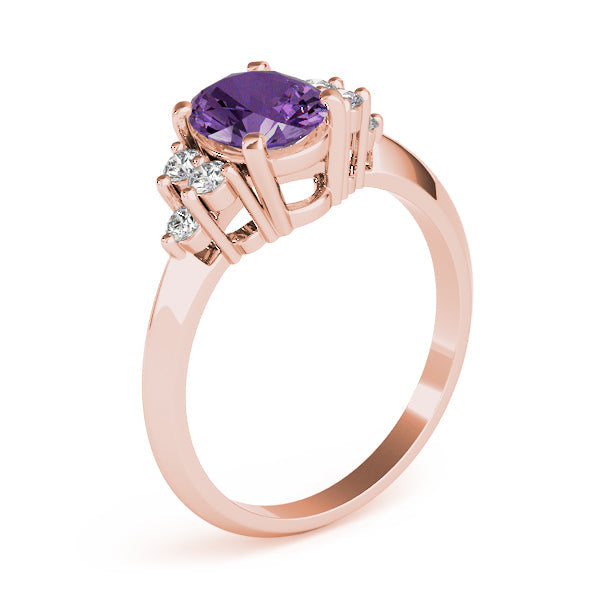 Iconic Color Rings Oval Diamond Engagement Ring in 10K/14K gold and platinum with certified lab-grown or natural diamonds