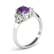 Iconic Color Rings Oval Diamond Engagement Ring in 10K/14K gold and platinum with certified lab-grown or natural diamonds