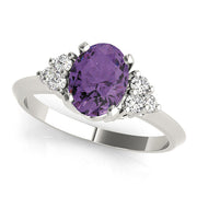 Iconic Color Rings Oval Diamond Engagement Ring in 10K/14K gold and platinum with certified lab-grown or natural diamonds