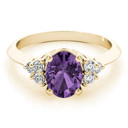 Iconic Color Rings Oval Diamond Engagement Ring in 10K/14K gold and platinum with certified lab-grown or natural diamonds