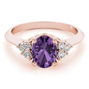 Iconic Color Rings Oval Diamond Engagement Ring in 10K/14K gold and platinum with certified lab-grown or natural diamonds