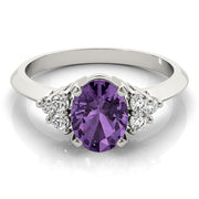 Iconic Color Rings Oval Diamond Engagement Ring in 10K/14K gold and platinum with certified lab-grown or natural diamonds