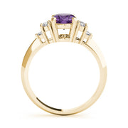 Iconic Color Rings Oval Diamond Engagement Ring in 10K/14K gold and platinum with certified lab-grown or natural diamonds