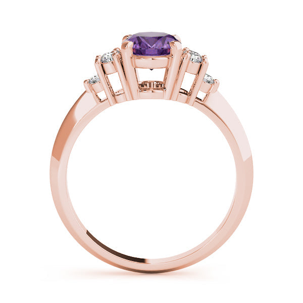 Iconic Color Rings Oval Diamond Engagement Ring in 10K/14K gold and platinum with certified lab-grown or natural diamonds